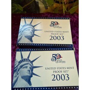 2 Bundle 2003 US Mint 10 Coin Proof Set  COA
